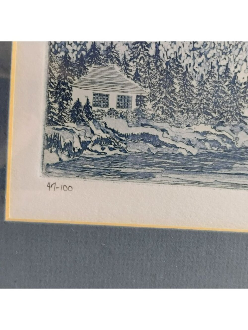 Christine Schmidt Etching "Long Pond Looking South" Framed Limited Ed 47/100 - Picture 2 of 9